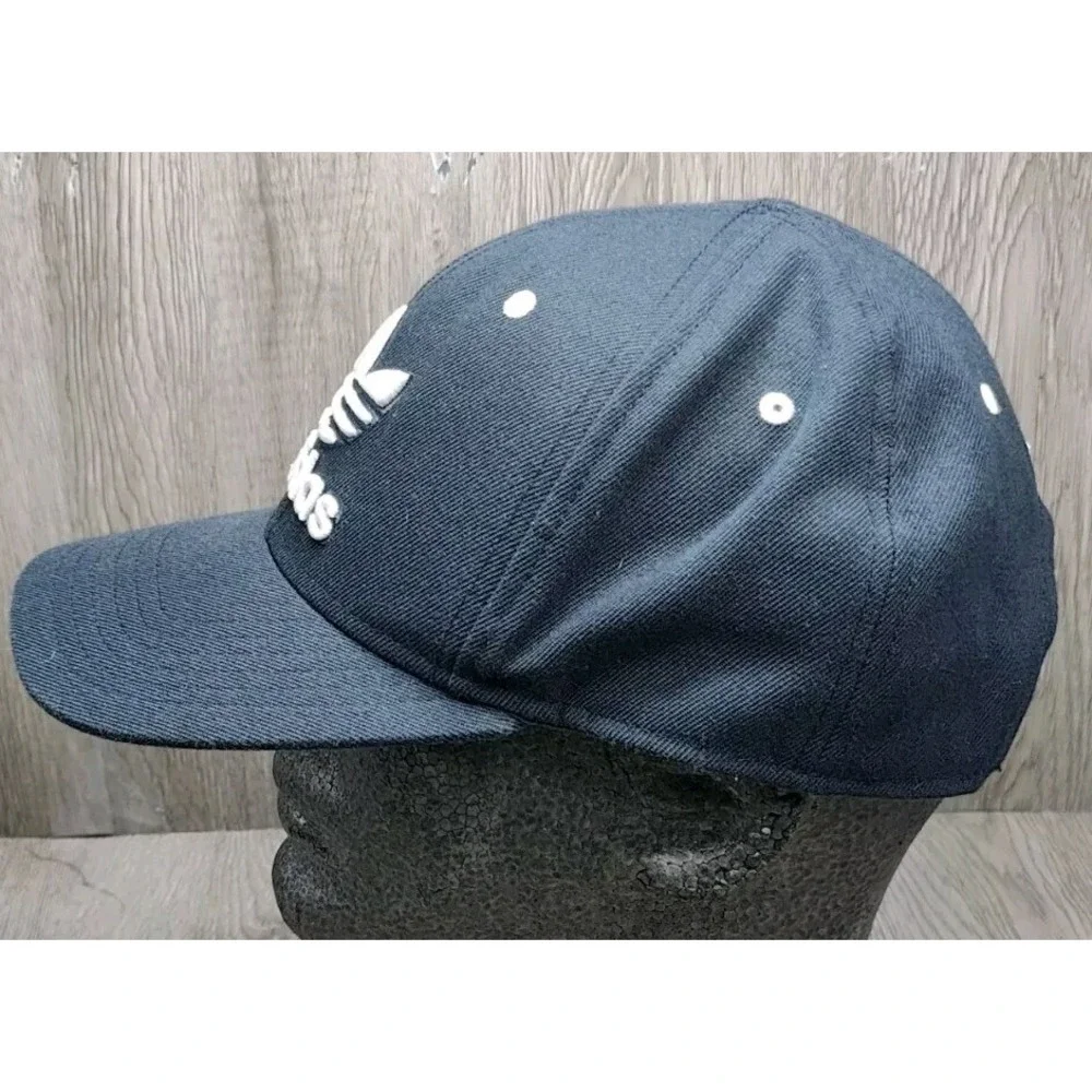 Adidas‎ Snapback Hat Cap Navy Blue Wool Blend Flat Bill Embroidered Logo